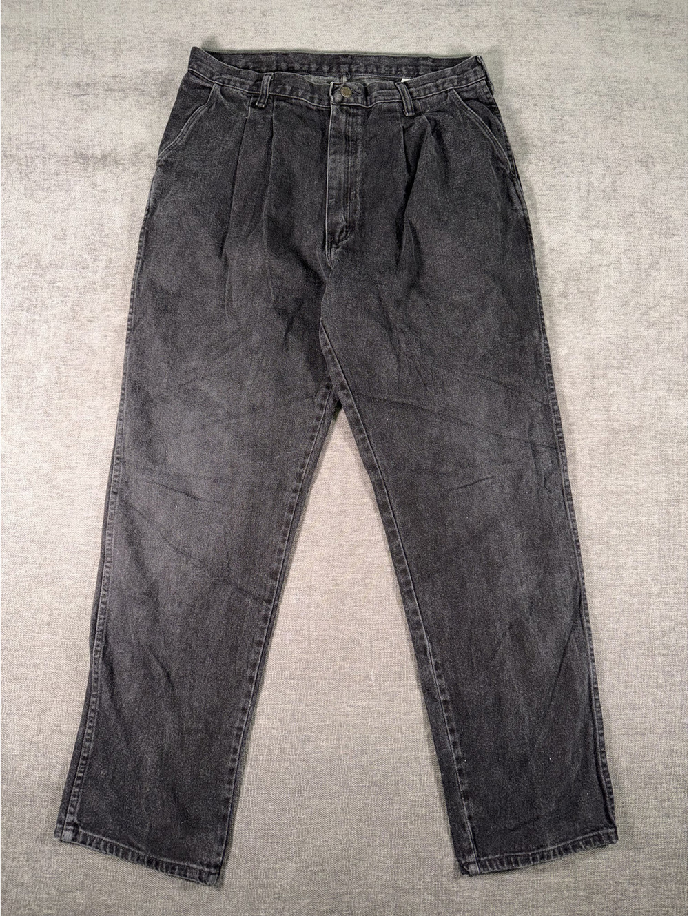 Wrangler Vintage Black Pleated Straight Leg Jeans